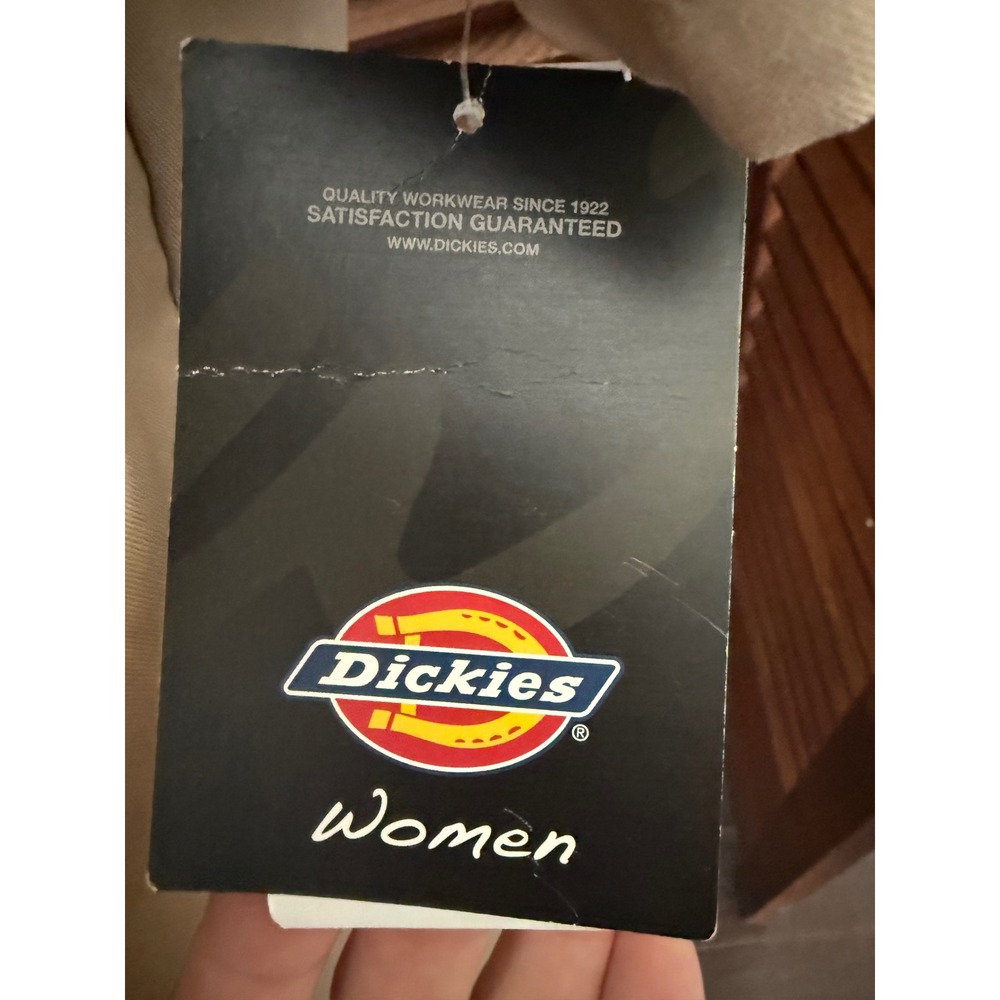 Dickies Women 574F Flex Work Shirt Khaki Desert Sand Short Sleeve Med - Picture 6 of 9